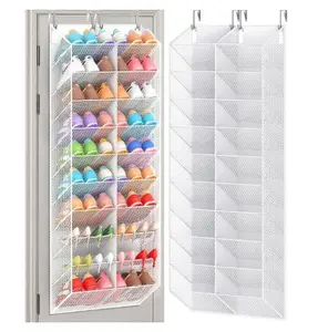 30 Pairs Over the Door Shoe Organizer, Breathable Mesh Pocket Hanging Shoe Storage for Closet, 10-Tier Door Shoes Rack, Handing Shoes Holder Fit All the Family's Sneakers, Boots, Heels