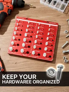 Metric & Standard Thread Checker, 14 Standard & 14 Metric, Test Gauge Set, Thread Size Identification Board