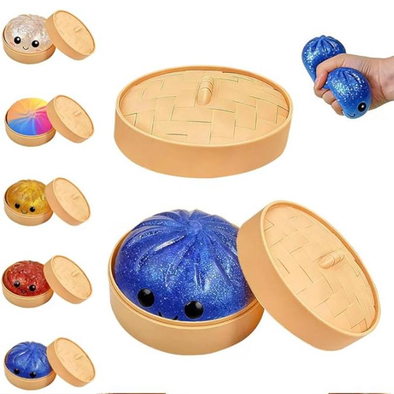 Expressive Big Dumpling Squishy - Blind Box, Mysecret Bun Fidget Toy, Soft TPR Material, Stress Relief, Unboxing Surprise, Random Style per Pack.Valentine's Day and Easter gifts, suitable for children to exchange gifts