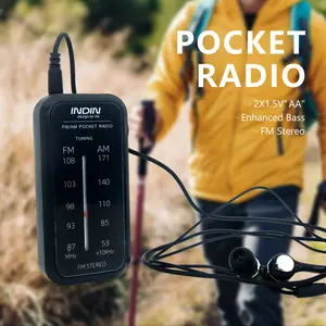 Portable Am/fm Radio, Mini Backlit Walkman with Aaa Battery, Headphone-Compatible Pocket Radio, Clip-On Design for Walking & Jogging