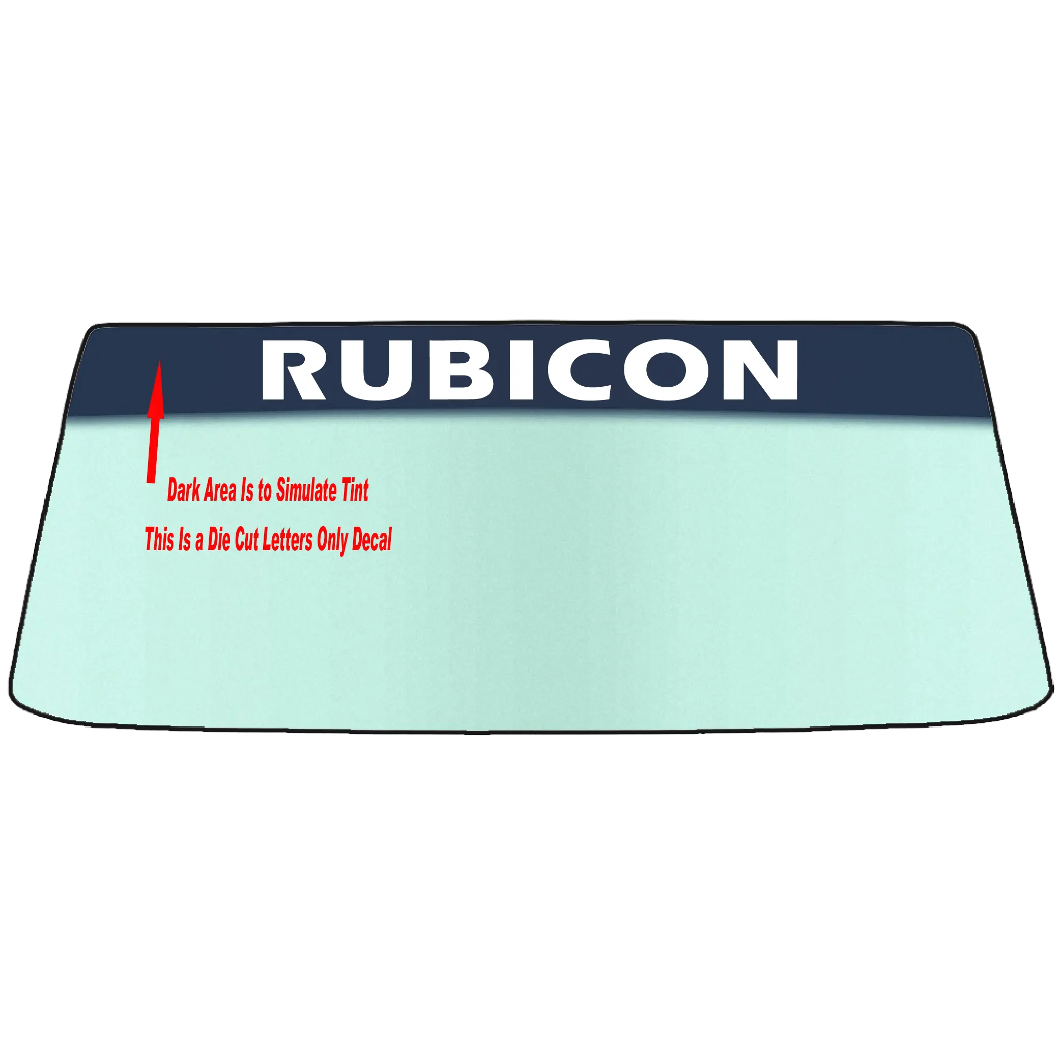 Fits A JEEP RUBICON Vehicle Custom Windshield Banner Graphic Die Cut Decal - Vinyl Application Tool Included
