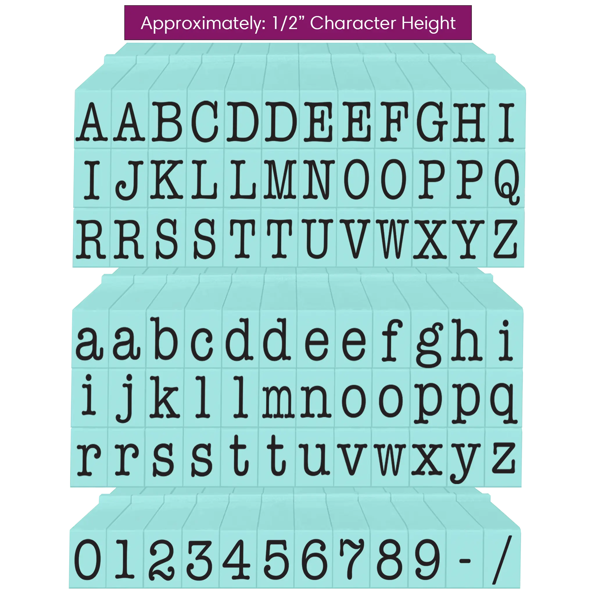 Pegz® Large Size 84-Piece American Typewriter Alphabet Bundle Connectable Stamp Set