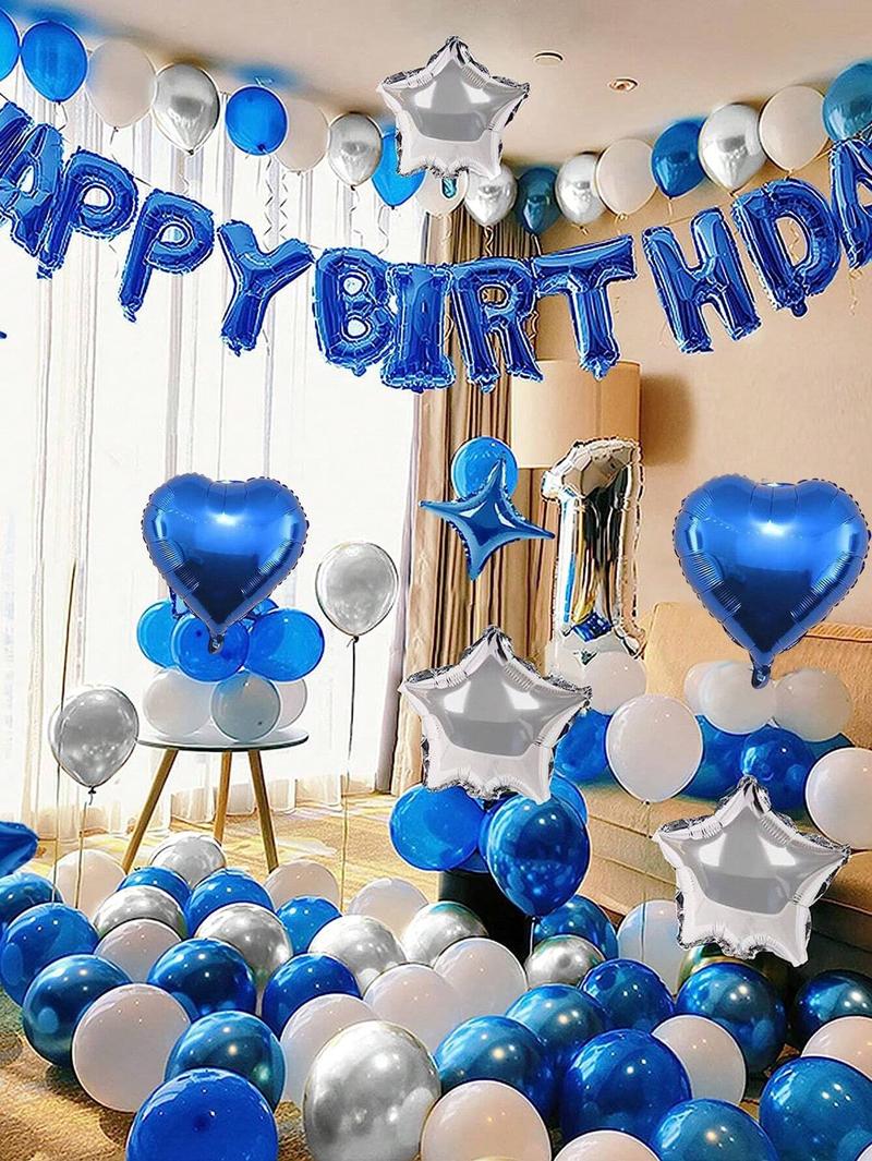 Metallic Happy Birthday Balloon Kit, Letter Foil Balloons + Metallic Latex Balloons, Birthday Party Decor Set for Home Celebration, Photo Booth Backdrop, Easy DIY Party Supplies (53pcs)
