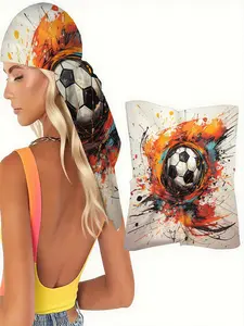 1pc Soccer Ball Splash Art Scarf, Soft & Comfortable, Bold Streetwear Style, Perfect for Game Day, Fall Fashion Accessory, Lightweight & Breathable, Ideal for Daily Wear & Travel