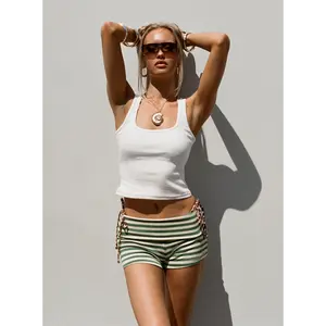 Miztaray Shorts Green / Cream Stripe