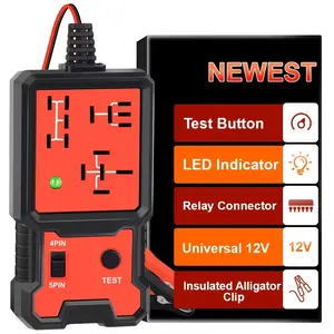 Versatile Car Relay Tester 12V 4pin & 5 Pin Automotive Electronic Relay Tester with LED Indicator Light Ergonomic Design Durable Plastic Casing Universal 12V Test Button