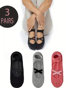 Women's Anti-Slip Yoga Socks, Sports Socks, Athletic Socks, Sports Fit Socks, Edge Grip Socks, Professional Grip for Running Gym Pilates Ballet Floor Exercises, Arch Support Ankle Cushion