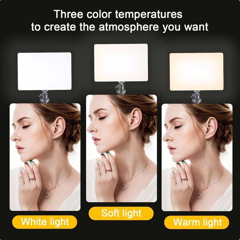 10" LED Square Light Panel with 57" Adjustable Tripod, Dimmable Brightness Control 3 Color Temperature (2200K-4500K) for Video Recording, USB-Powered, Ideal for YouTube TikTok Instagram Content Creation (1PCS)#valentine's day gifts#new years