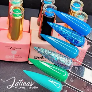 Latinas Nail Studio 6 Piece Set Latinas with Glitter Gel Various Color Shades for Beginners Easy to Remove Formula  Multicolor  Set