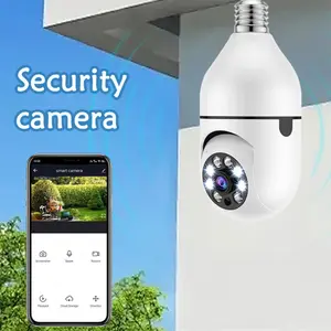 Smart E27 Light Socket Camera, Color Night Vision & Human Detection, 2.4G/5G WiFi, Easy Install, PTZ Security Light Bulb