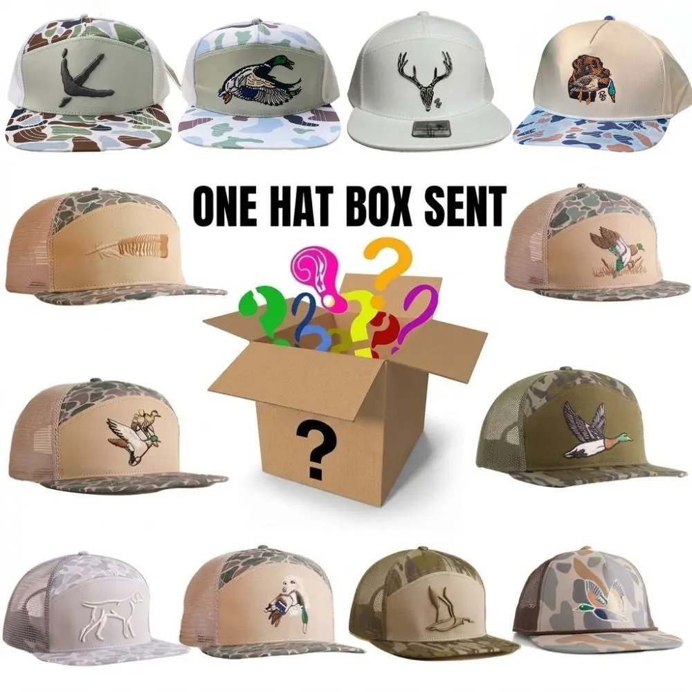 [BEST 2026] One Hat Box Sent, Embroidered Hat Duck Flying, Antler, Dog Hunting Duck Hat, Turkey Track Hat, Hunting Appreal Outdoor Cap Gift Box for Men & Women