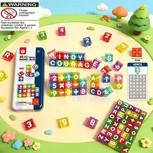 Digital Alphabet Magnetic Blocks, Creative Assembly Iron Box Puzzle, Educational Geometric Toys, Fun Learning Kit for Kids