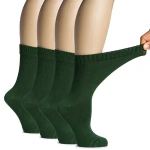 Women's Bamboo Diabetic Crew Thin Socks, 4 Pairs