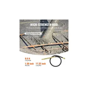 VEVOR Handheld Concrete Vibrator, 800W Electric Vibrator 13000 VPM, Electric Concrete Vibrating Tool With 6.6ft/ 2m Shaft Rod, Portable Pencil Cement Vibrator Remove Air Bubble and Mix Concrete