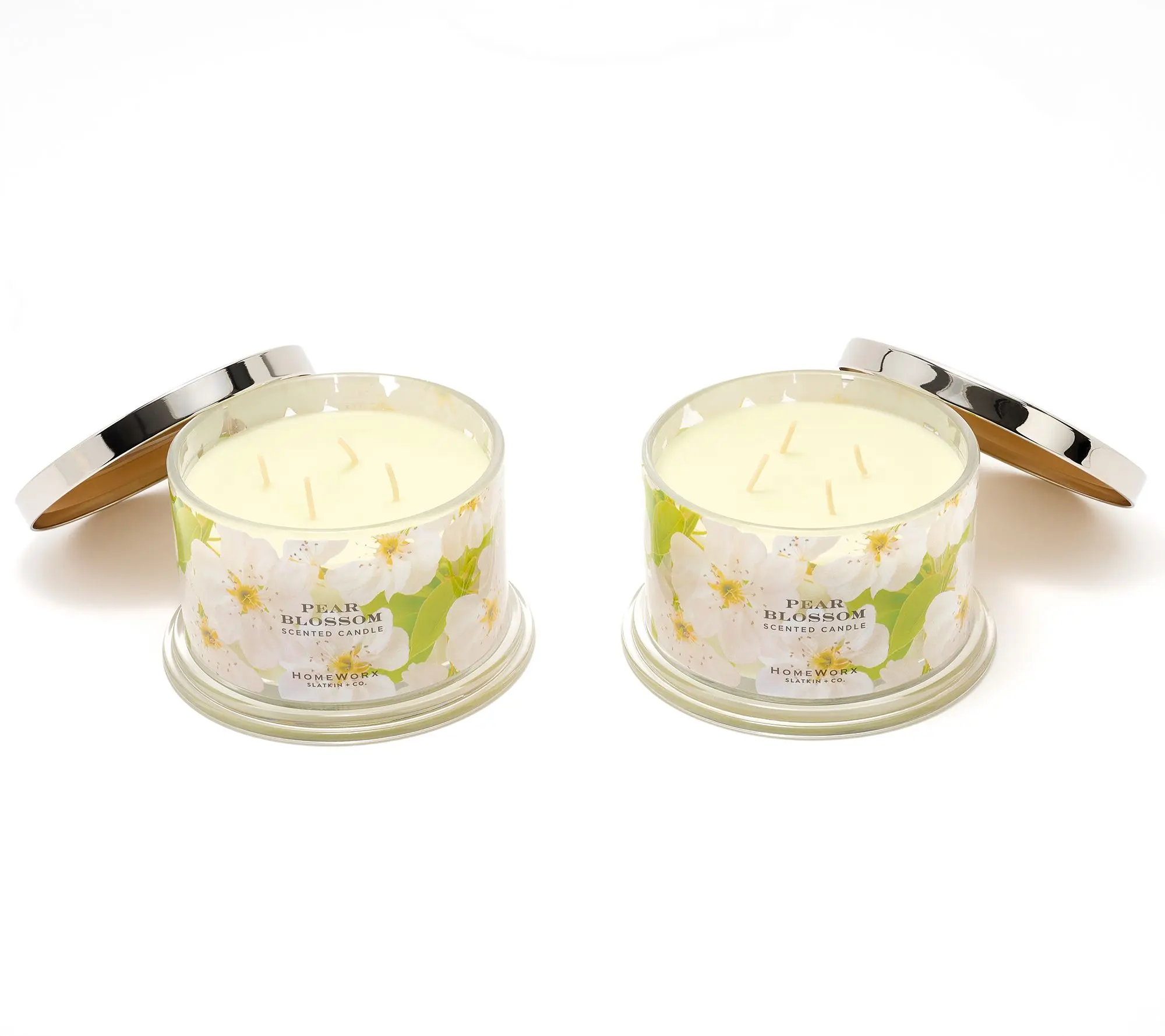 HomeWorx by Slatkin + Co. S/2 18oz Pear Blossom Candles HomeWorx by Slatkin + Co. S/2 18oz Pear Blossom Candles