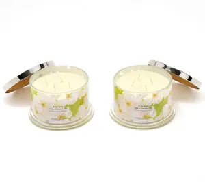 HomeWorx by Slatkin + Co. S/2 18oz Pear Blossom Candles