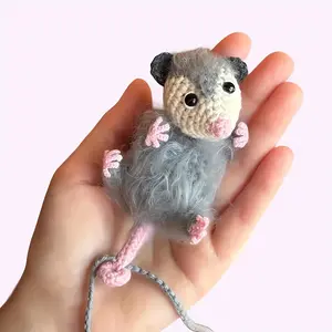 1Pc, Possum Car Charm, Hand Knitted Possum Car Rearview Mirror Hanging Accessories, Possum Car Pendant, Cute Possum Car Accessories for Men Women