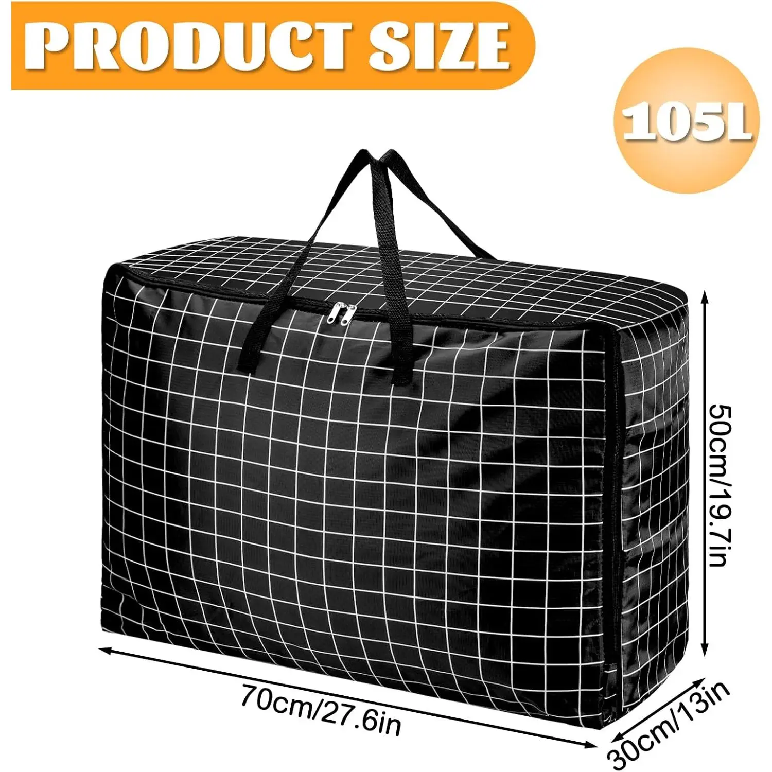 4 Pcs 105L Moving Bags, Blankets Storage Bags with Zips for Moving House Storage Clothes Bedding Duvet Quilt Waterproof Moving Totes for Storage, Christmas Storage Containers