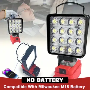 Cordless 20V Max LED Work Light for Dewalt Battery, 48W 4500LM Flashlight, Battery Light LED Flood Light with USB Charging Port LED Light for Garage, Outdoors, Job Site Lighting(No Battery)