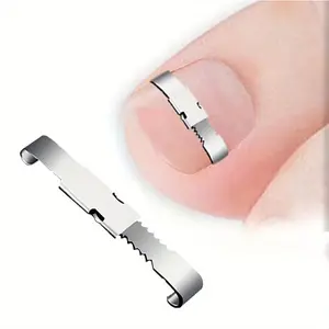 4-Piece Nail Correction Set, Stainless Steel & Elastic Patches Foot Care Combo, Pedicure Kit for Toe Alignment, Comfortable Fit