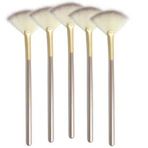 makeup fan brush ,Makeup Cosmetic Multi Use, Mask Acid Applicator for Glycolic Peel Masques,Chemical Peel Brush,Pack of 5 Cleansing Flawless Handy