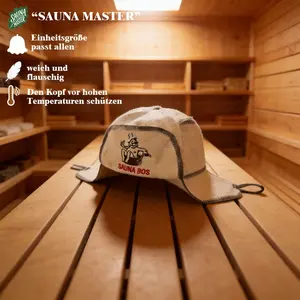 Boos Lei Feng Style Wool Felt Sauna Hat, Protects Head and Ears From Heat, Enhances Hair Care Absorption, Cute Hanging Design