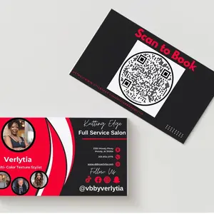 Custom Business Cards 200 Cards with QR Code for Easy Booking