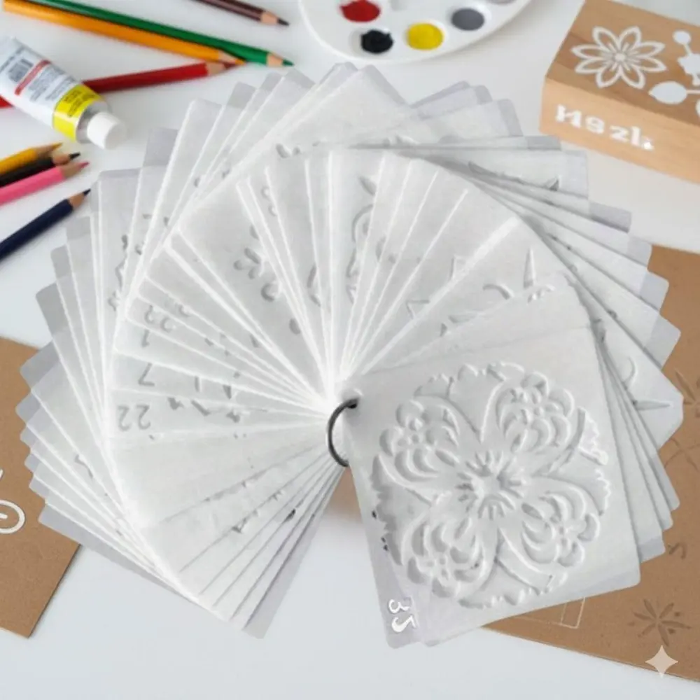 High Precision Reusable Laser-Cut Mandala Stencil Kit for DIY Painting, Wall Wood Tile Fabric Transfer, Art Therapy & Home Decor, Multi-Scene Craft Journaling and Creative Handmade Tools