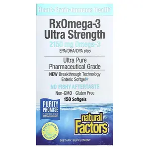 RxOmega -3 Ultra Strength 2150mg Omega-3 150 Softgels