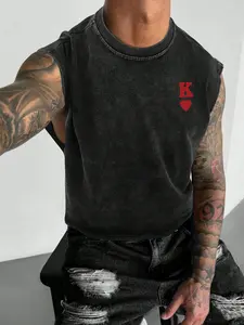 Men's Solid Color Cropped Vest, Loose Casual Comfy Sleeveless Crop Top for Summer, Fashion Men's Clothes for Daily Wear, Menswear, Gamis