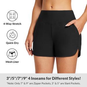 baleaf Women's 3''/5"/7''/9'' High Waisted Lightweight Board Shorts Swim/Running/Workout Quick Dry with Pockets Tankini Bottoms Bathing Suits Plus Size Bermuda Shorts #Summervibes SwimWeek