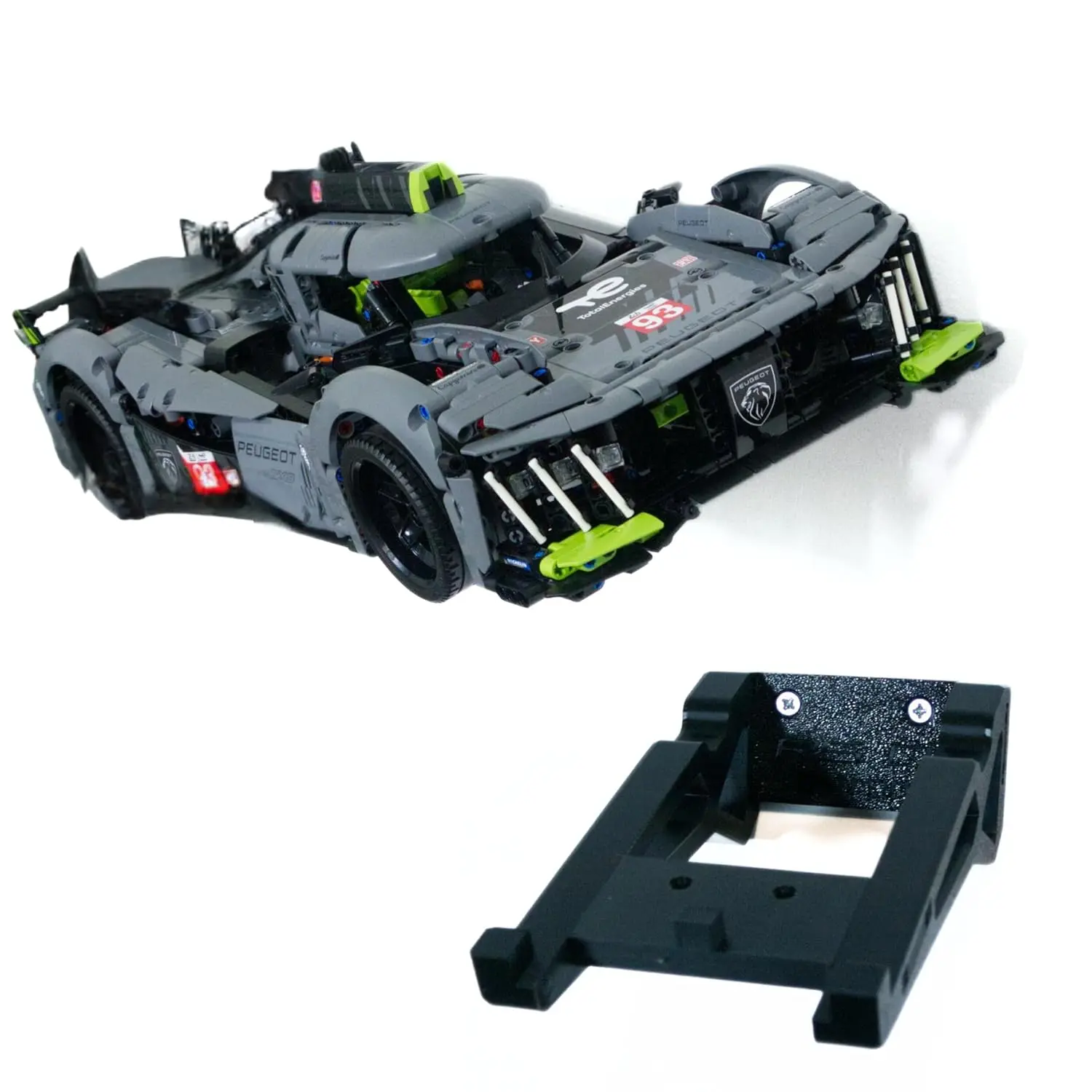 Wall Mount for Lego Technic Peugeot 9X8 Le Mans Hypercar (42156) – Secure & Sleek Display Bracket