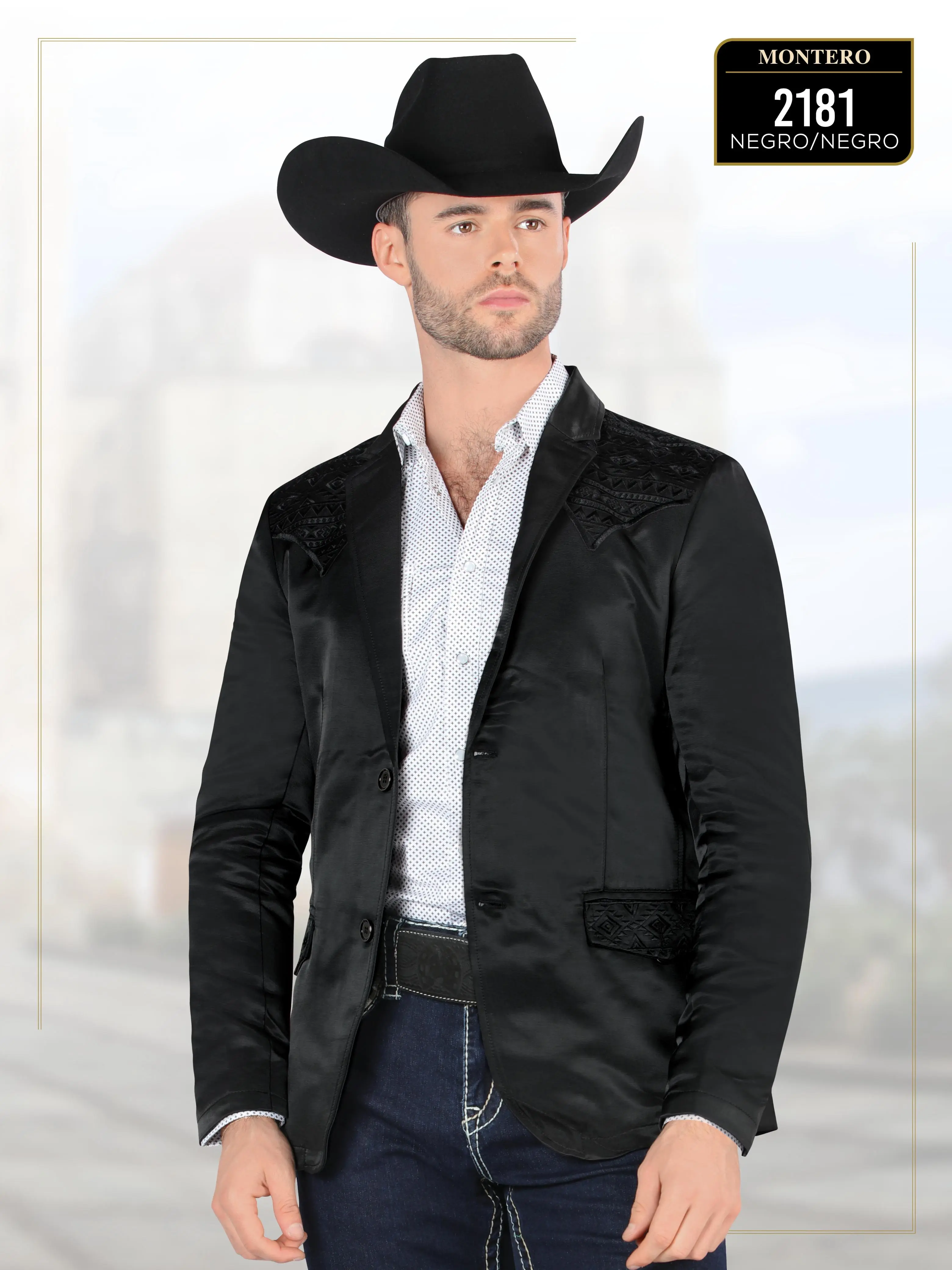 SACO WESTERN MONTERO MT2181 Men's Stylish Black Jacket for All Occasions with Unique Embroidery Design