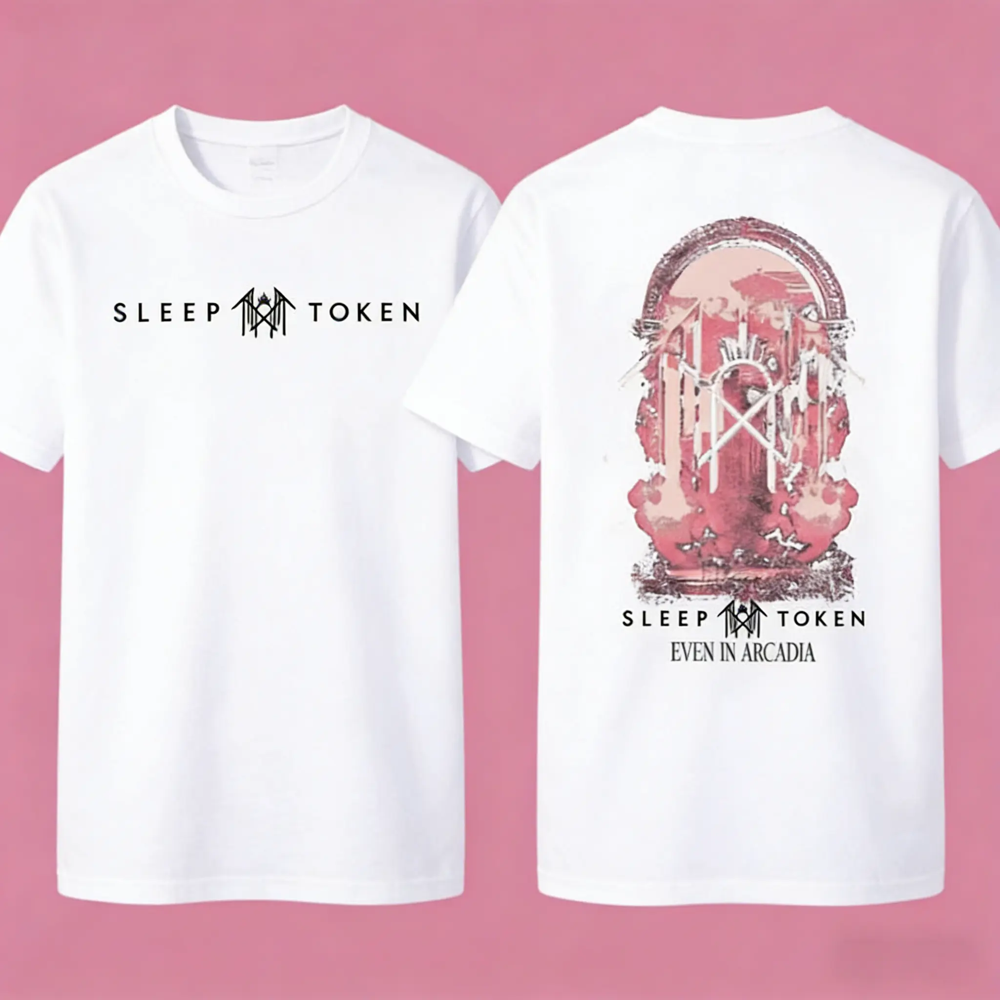 Sleep Token "Even in Arcadia" Men's Casual Short-Sleeve Round-Neck Graphic T-Shirt - 2025 Tour Exclusive Print, Menswear Top, TikTok Shop Deals
