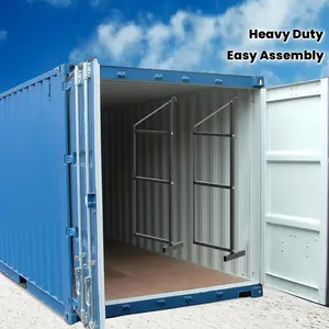 2 PIONEERWORKS 3-Layer Heavy Duty Transport Box Racks - Black Powder Coated Steel, 22" x 60", Easy Assembly and Disassembly, Secure Truck Box Support, Box Storage, Sturdy Structure, Durable Metal Brackets Organiser
