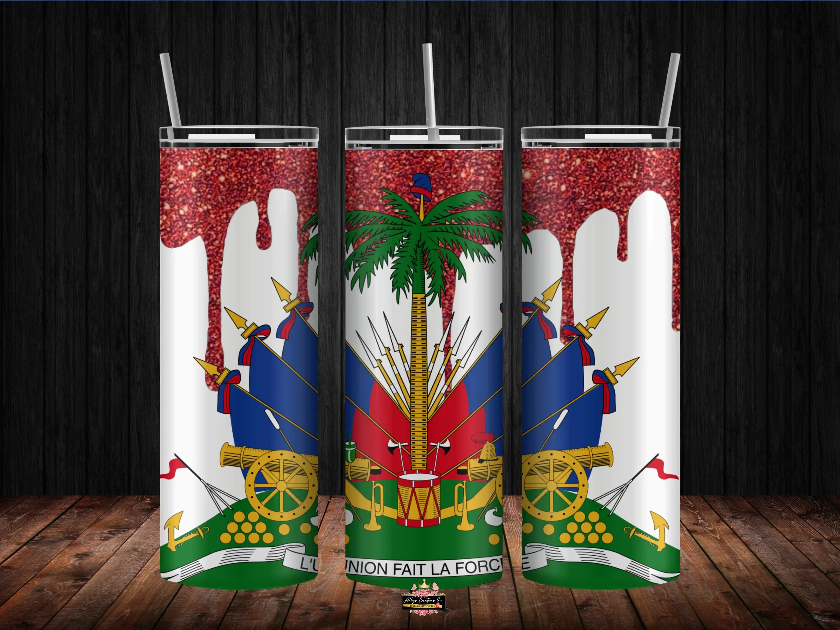 Haitian Flag Day 20oz Tumbler Cup - Stainless Steel - Bottle