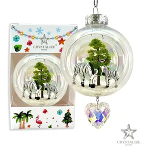 Zebra Love Plastic Ornament with Magnetic Crystal 3"x7"