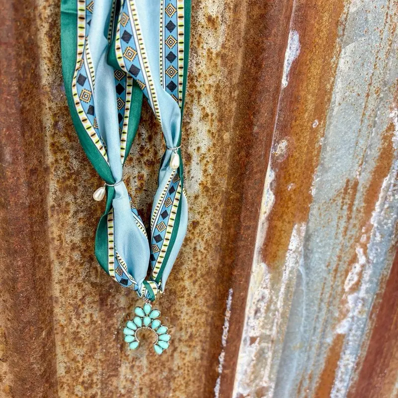 Turquoise Scarf Necklace