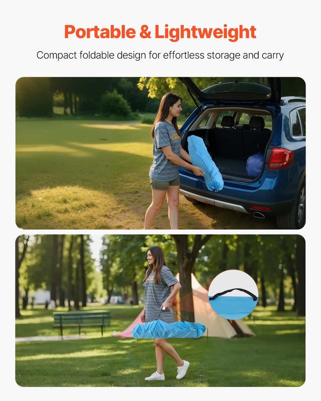 Folding Portable Camping Table With Oxford Cloth Top For Outdoor Picnics And Events, Square Table Design With 4 Cup Holders, Lightweight Foldable Picnic Desk, Sturdy Steel Frame, Non-Slip Feet, Easy Open And Close, Compact Storage