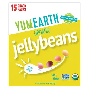 YumEarth Organic Jelly Beans, 15 Snack Packs, 0.5 oz (14 g) Each
