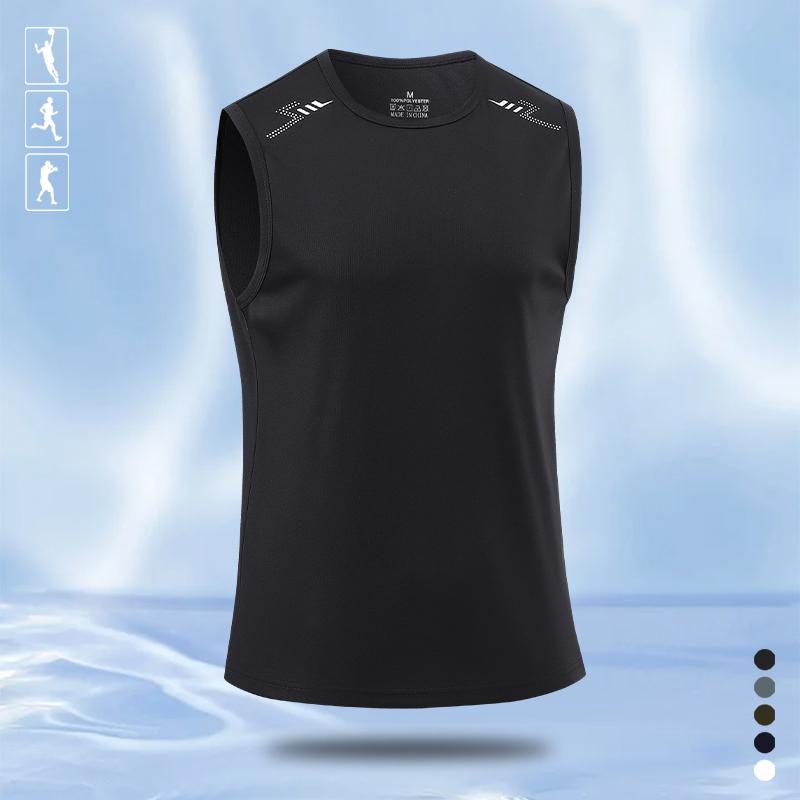 4PCS, Men's Graphic Athletic Tank Tops, Moisture Wicking Quick-Drying Gym Training Vest, Summer Sports Activewear Performance Muscle Shirts