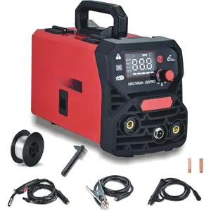 160A MIG Welder,3 in 1 Welder Flux Core Welder Gasless MIG/Lift TIG/Stick Big LED Digital Display 110V Portable Welding Machine for Beginners IGBT Inverter Synergy Welder (MIGMMA-160 PRO)