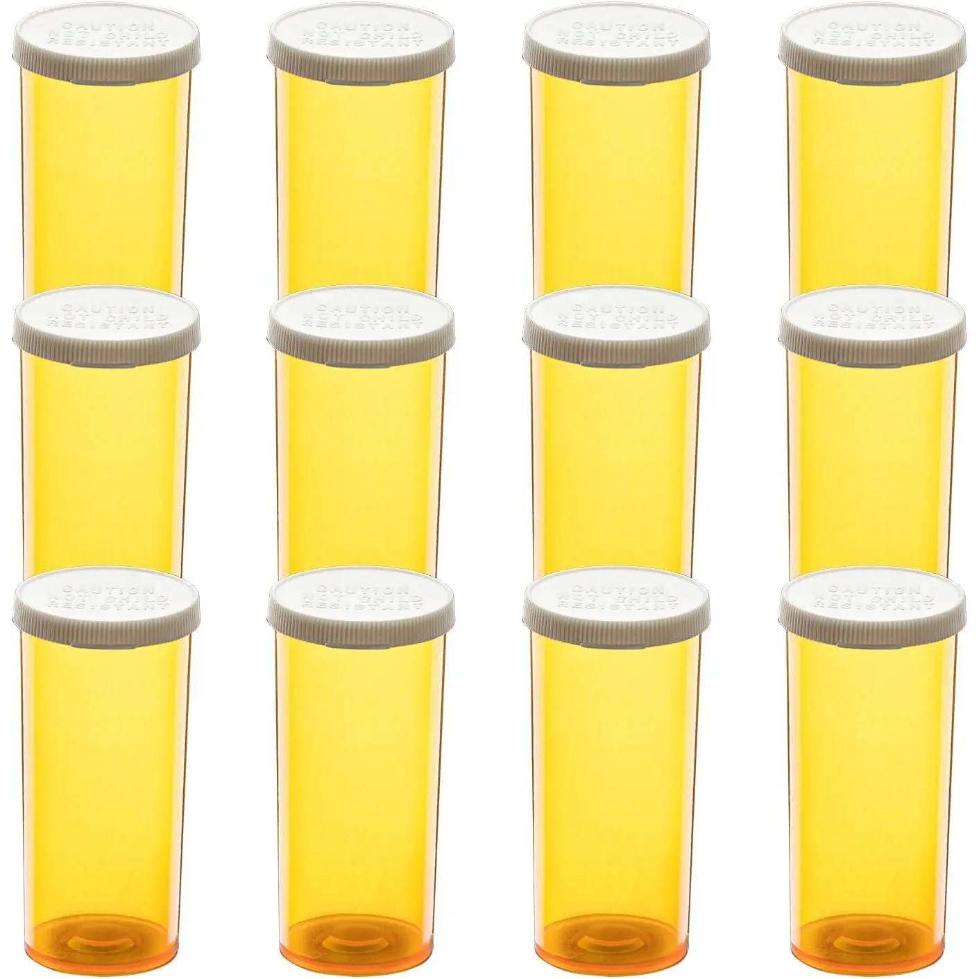 12 Pcs Lightproof Amber Prescription Medicine Vials - 8 Dram (32ml) with Snap Caps, Easy-Open Vitamin Pill Organizers for Vitamins, Secure Storage, Travel Pills & Home Organization