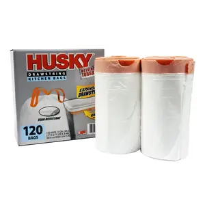 13-gallon tall kitchen drawstring garbage bags, 120 bags per pack