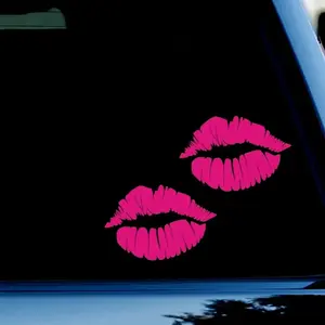Hot 2026 3.8inchx5.5inch Kiss Mark Lips Bumper Sticker Decal for Truck Car, Pink Car Decor