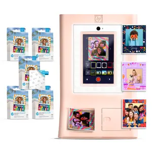 HP Sprocket Photobooth 3x4" Portable Instant Photo Printer Bundle with 500 Sheets of Zink Photo Paper & 10.1" Adjustable LCD Touch Screen for Event Photo Sharing