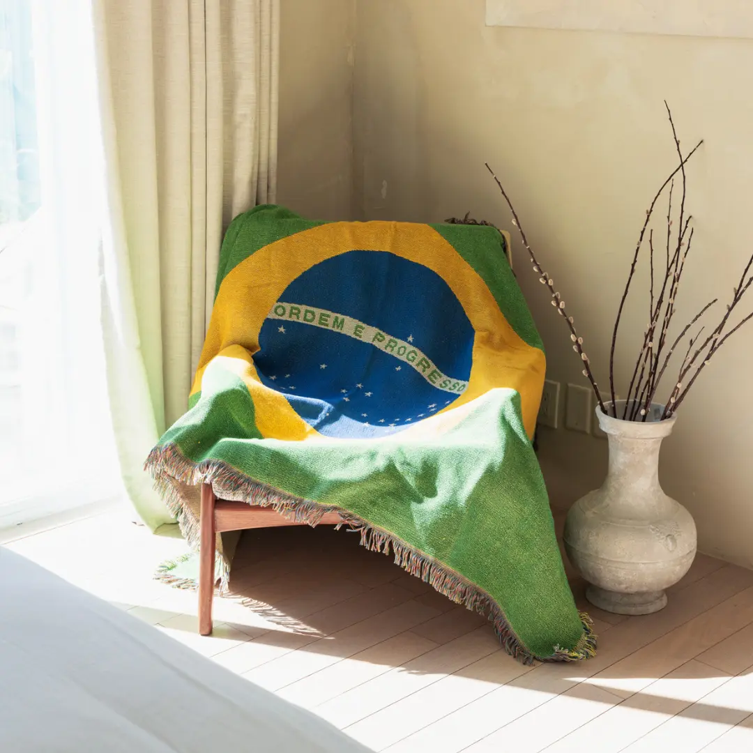 Brazil Flag Woven Throw Blanket Brazil Flag Woven Throw Blanket