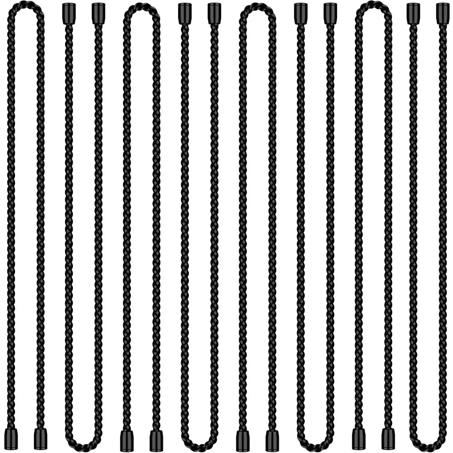 8 count 18-Inch   Ties, Bendable Rubber Twist Ties,  Twist Ties for Cords, gear ties for Organizing, Bundling (Black)
