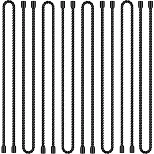 8 count 18-Inch   Ties, Bendable Rubber Twist Ties,  Twist Ties for Cords, gear ties for Organizing, Bundling (Black)