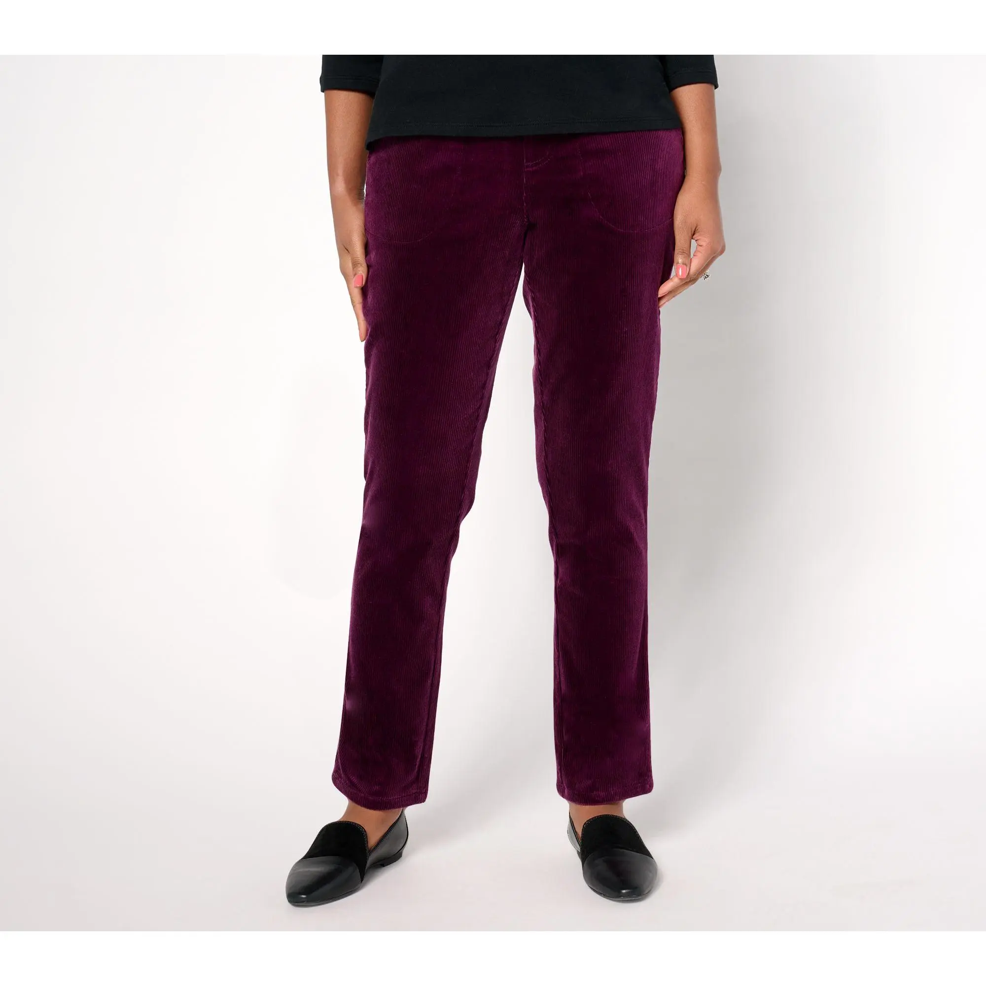 Denim & Co. Archives Regular Smooth Waist Corduroy Pant